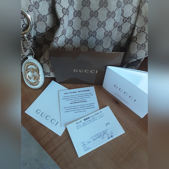 GUCCI SUKEY LOGO CANVAS SUPREME SHOULDER TOTE BAG - Picture 3 of 13